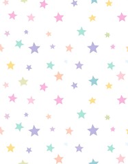 Pastel stars scattered on white background