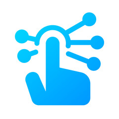 Interactive icon. gesture, touch, click, digital, user, responsive, control, interface, engage. Vector Icon Illustration