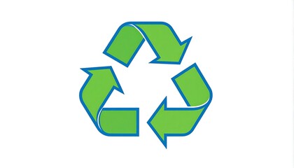 Obraz premium Green recycle symbol on white