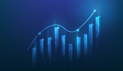 business financial investment stock chart trading growth background. vector illustration technology background