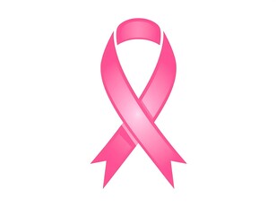 Pink ribbon, awareness symbol, white background, support (2)