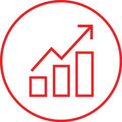 Financial Growth Chart Icon Upward Trend Business Success Performance Analysis