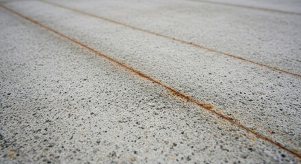Obraz premium Concrete surface with evenly spaced parallel rusted metal dividers