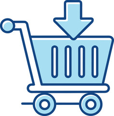 E-commerce & Online Shopping Basket Graphic Shopping Cart Vector Icon - EPS 10