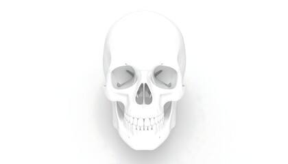 Fototapeta premium White skull, anatomical study, isolated