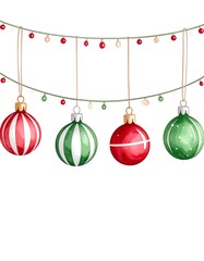 Festive Christmas ornaments garland