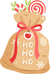 Santa Gift Bag PNG
