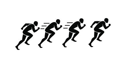 a sequence showing four stages of human running motion