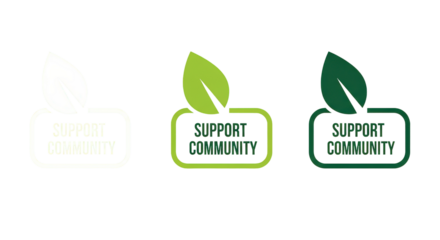 Support Community Logos with Green Leaf Symbolism.