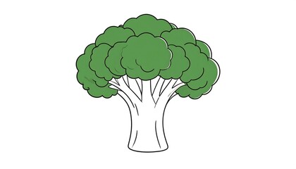 Fresh broccoli illustration, white background, healthy eating