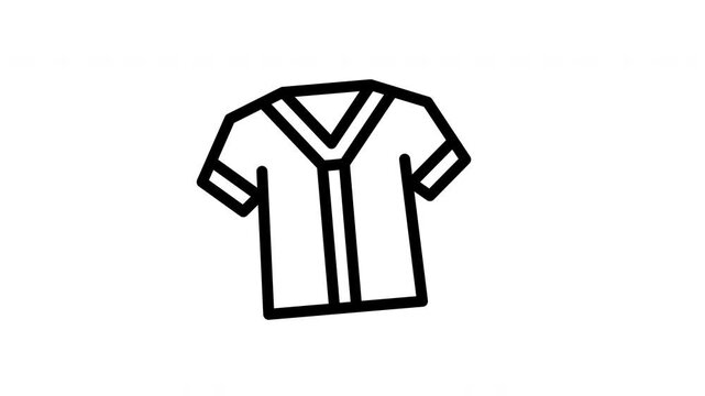 baseball jersey minimalist stroke animation
