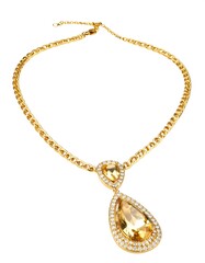 Gold necklace with teardrop-shaped stones