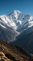 Majestic Snow-capped Mountain Peak & Valley Landscape