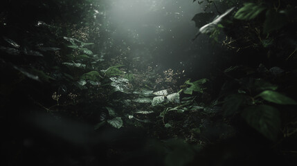 Fototapeta premium Abstract green textures blending with nature, evoking an environmental and serene mood. 