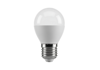 Modern led light bulb Isolated on transparent background with studio lighting