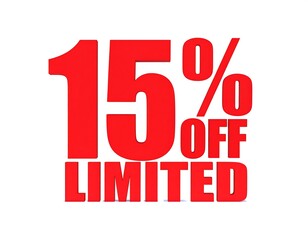 Red 15% off limited time sale offer