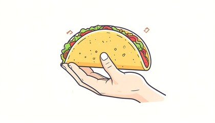 Hand holding a taco
