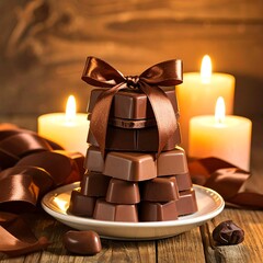 Stacked chocolates, gift