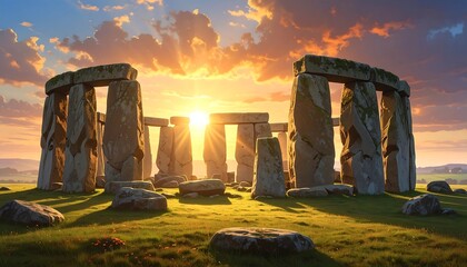 Stone circle at sunrise