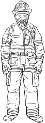 FIRE MAN LINE ART