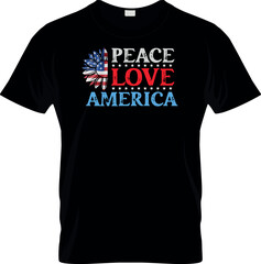 Peace Love America T shirt Vector Design