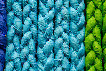 close-up of colorful rope for decoration
