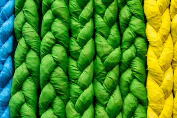 close-up of colorful rope for decoration