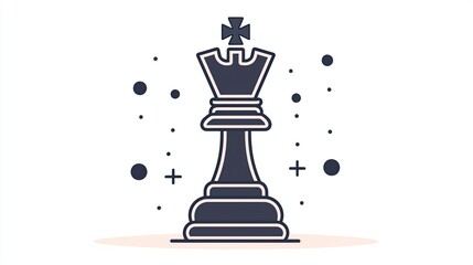minimal line design of a chess king