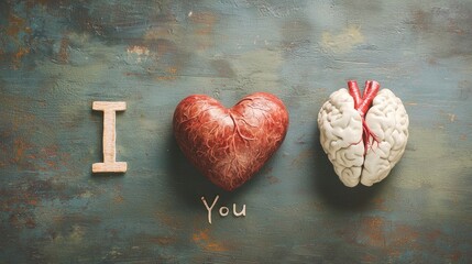 photo of " I " in bold font text on the left side, a human heart in the middle and " You " in bold font text on the right