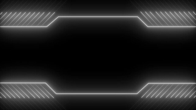 Modern digital Hud frame futuristic game target borders empty sharp red lines field forming. Tech layout for title backgrounds UI overlays business corporate Presentation templates on black background