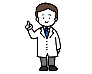 薬剤師、医師、研究員、全身イラスト