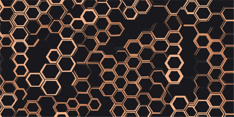 Seamless leopard skin texture and hexagonal pattern with a brown