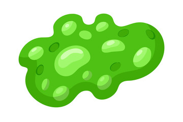 Green amoeba with bubbles