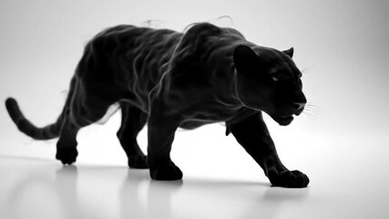 Black panther silhouette walk