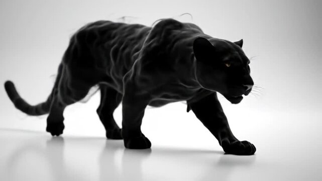 Black panther silhouette walk