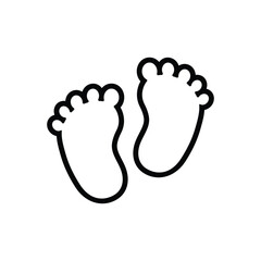 Black line icon for baby steps