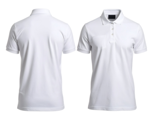 White polo shirt with transparent background