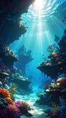 Underwater coral reef scene (4)