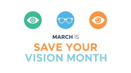Vector illustration on the theme of AMD / Low Vision Awareness Month of February.