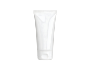 White cosmetic tube with transparent background