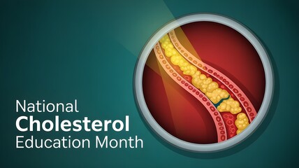 National Cholesterol Education Month vector logo icon illustration