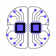 Abstract ai brain circuit board technology concept