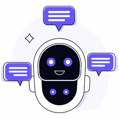 Modern ai chatbot interface with speech bubble and gear icon