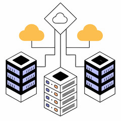 Artificial intelligence and cloud computing concept illustration