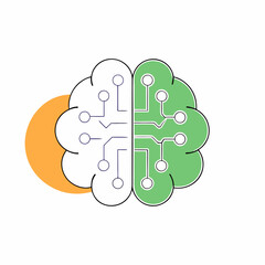 Abstract ai neuron brain icon representing artificial intelligence and neural networks