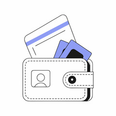 Modern digital wallet icon and interface elements