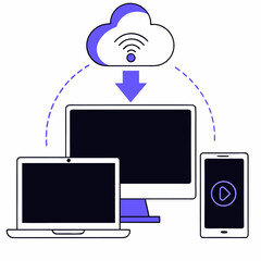 Cloud service icon representing internet of things connectivity