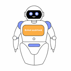 Friendly robot assistant with a helpful gesture