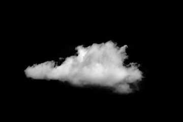 White clouds isolated on black background