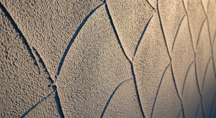 Textured wall with raised curved lines creating diamond shapes